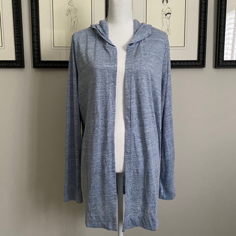 TAHARI Blue Linen Duster